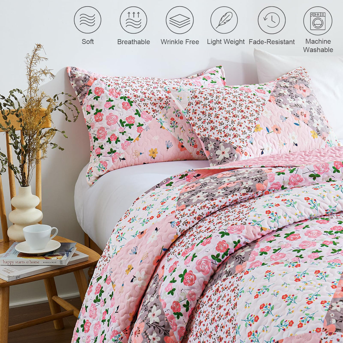Whale Flotilla two pillow shams set for complete bed styling
