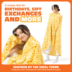What Do You Meme? Cozy Concepts ramen blanket soft texture ideal for cozy movie nights or gaming.