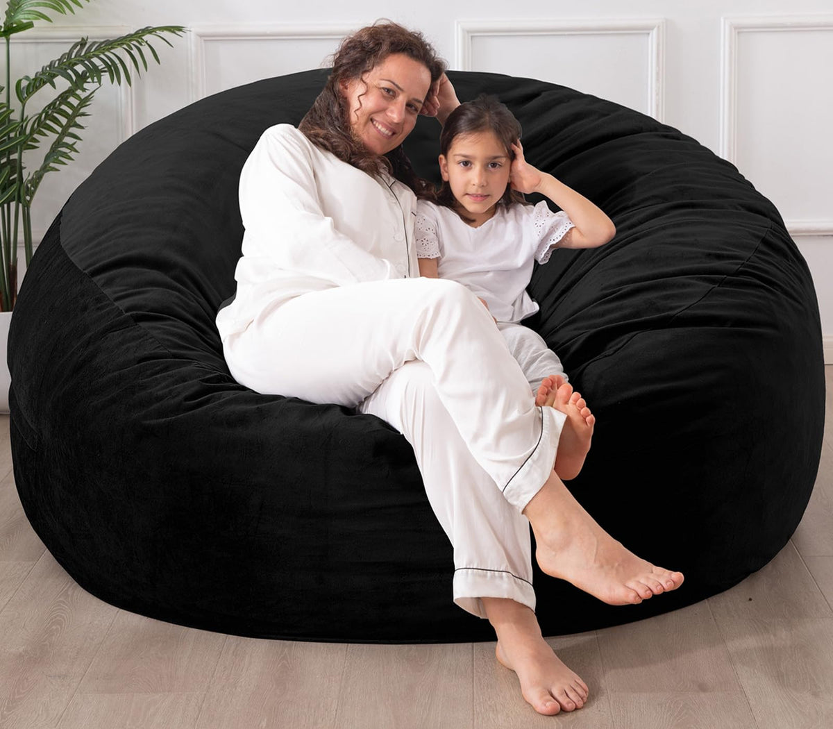WhatsBedding memory foam bean bag chair offers plush support for lounging.