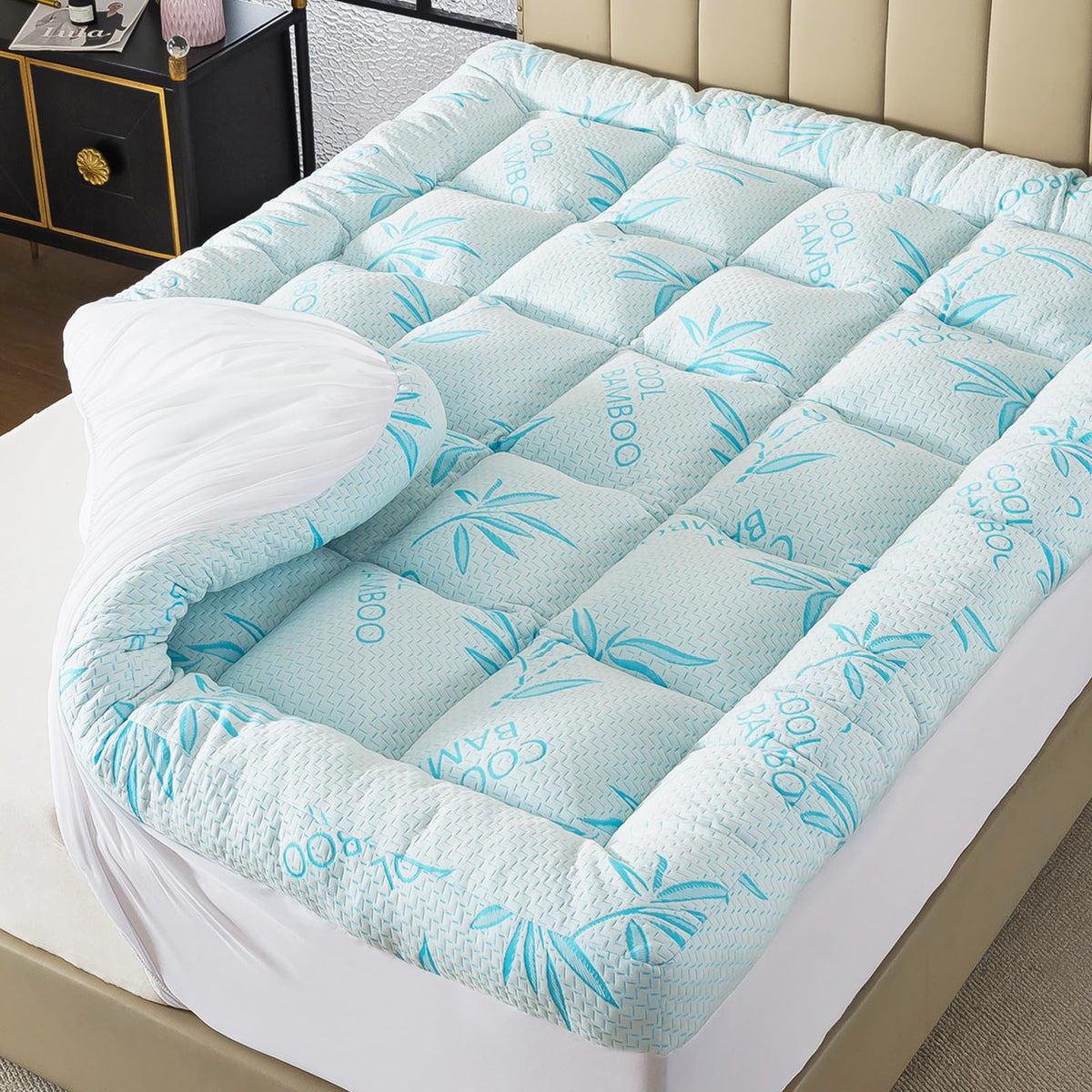 WhatsBedding 5-inch full mattress topper with breathable air layer for cooler sleep