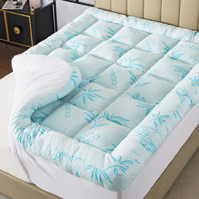 WhatsBedding bamboo air layer topper keeps you cool and dry all night.