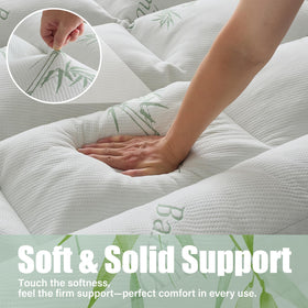 WhatsBedding bamboo viscose cooling layer demonstrates breathable comfort.