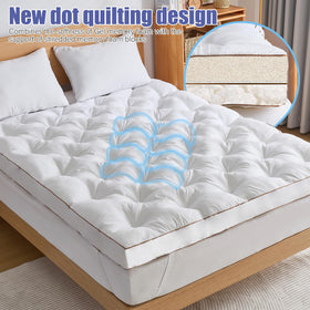WhatsBedding topper on mattress shows balanced support and cloud-like feel