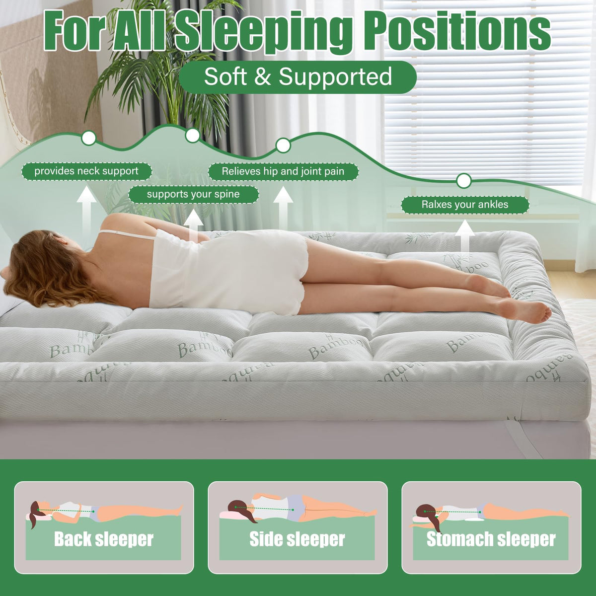 WhatsBedding breathable air layer helps regulate temperature for varying seasons.