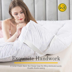 WhatsBedding elastic anchor bands attach topper securely to mattress