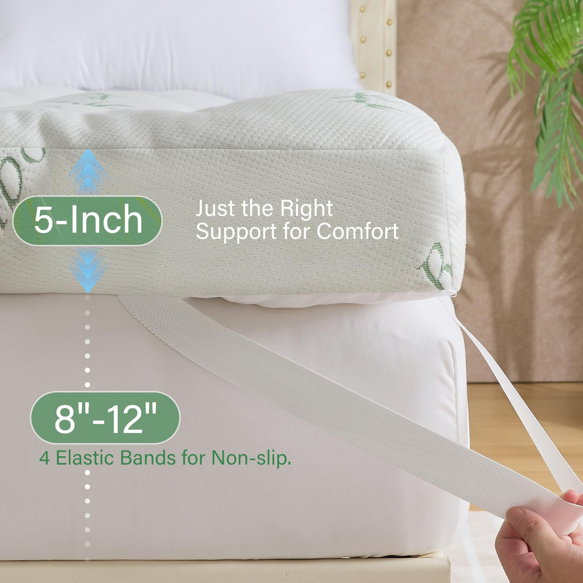 WhatsBedding grid quilting secures foam for durability and neat appearance.