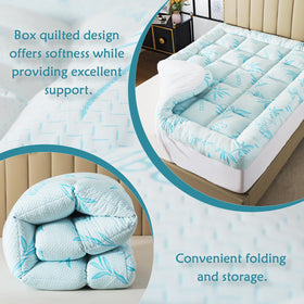 WhatsBedding machine-washable topper for easy cleaning and maintenance
