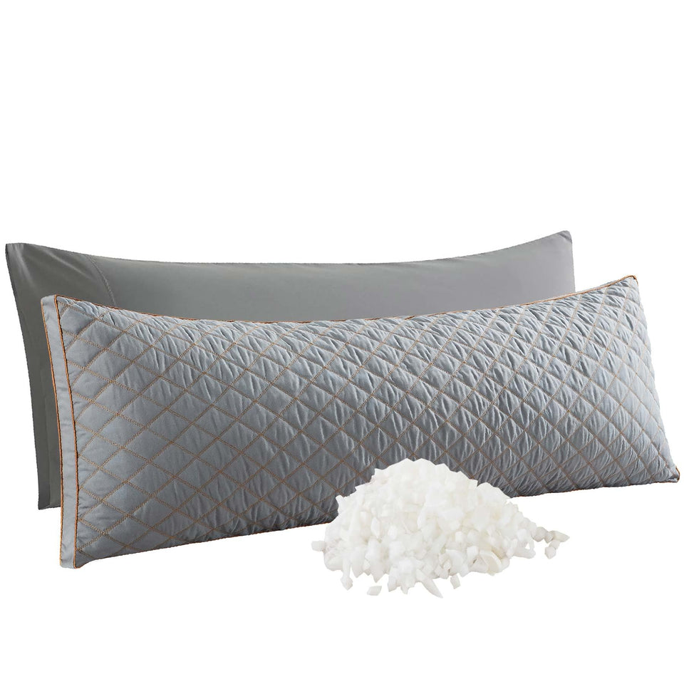 WhatsBedding memory foam body pillow close-up shows soft, breathable cover for comfortable sleep.