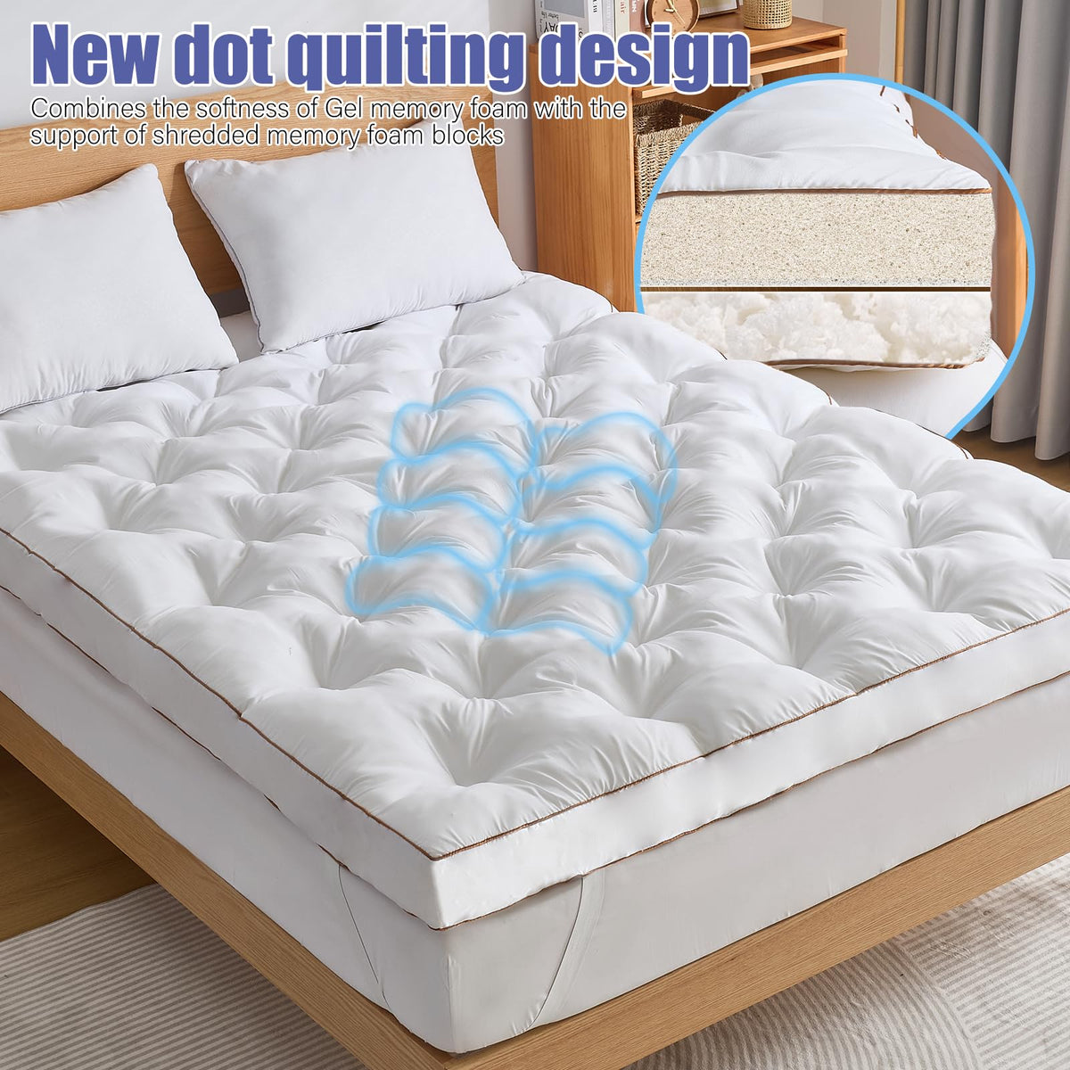 WhatsBedding memory foam close-up reveals soft and supportive layers
