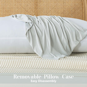 WhatsBedding memory foam detail shows breathable fabric and air circulation.