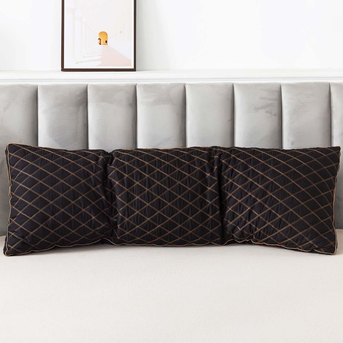 WhatsBedding memory-foam pillow machine-washable for easy care and longevity.