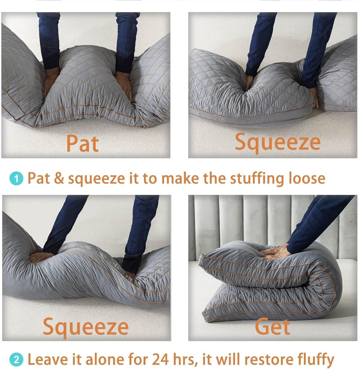 WhatsBedding memory foam pillow machine-washable on gentle cycle for simple care.