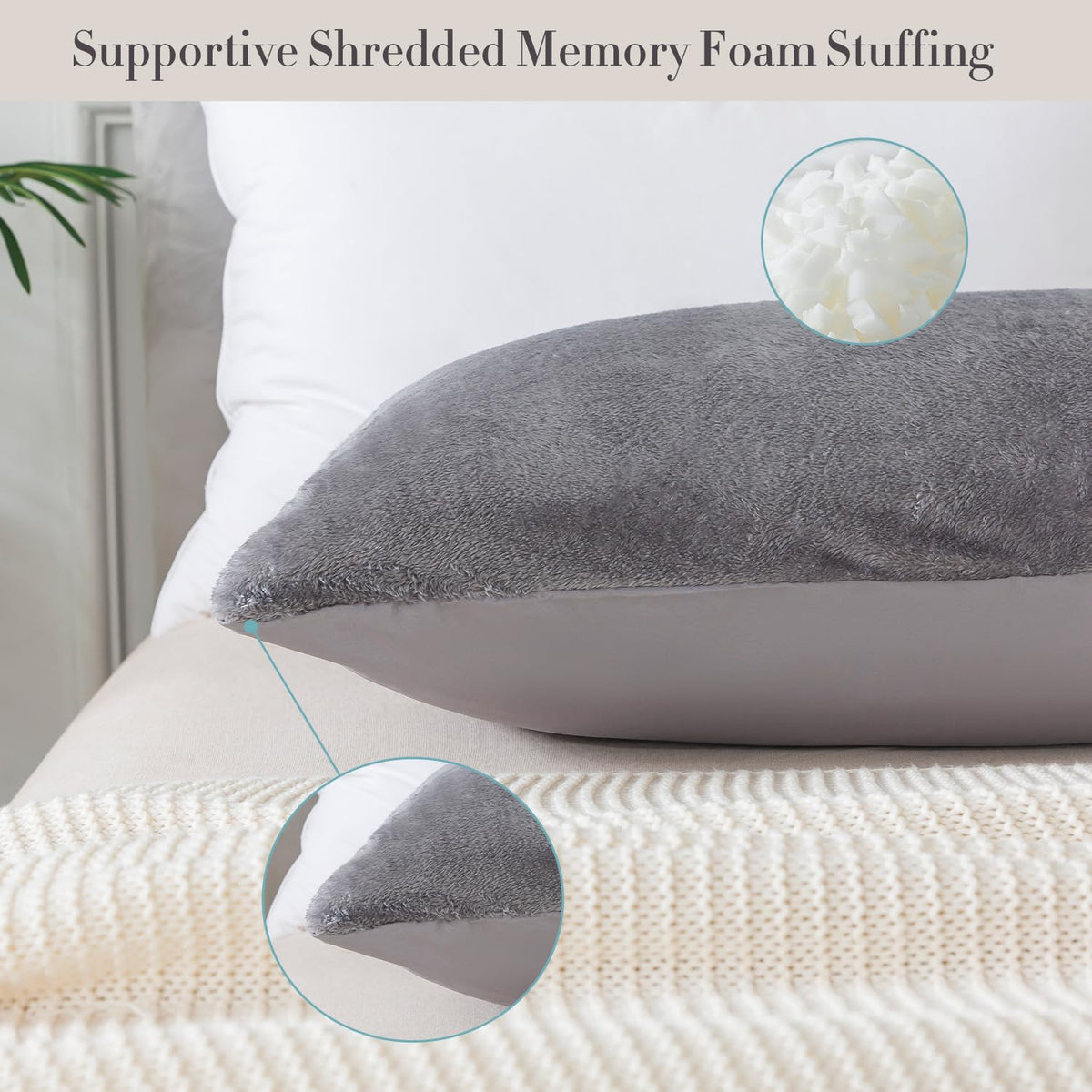 WhatsBedding pillow insert and case for easy use and maintenance.