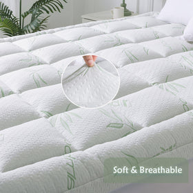 WhatsBedding Queen Topper with deep-pocket fit stays securely in place.