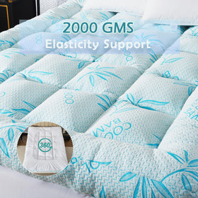 WhatsBedding skin-friendly fabric topper feels gentle on skin for sensitive sleepers.