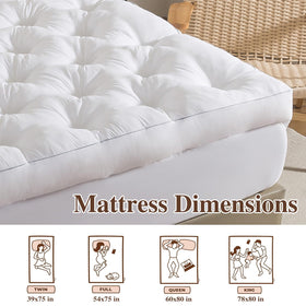 WhatsBedding elastic edges keep topper secure through restless sleep.
