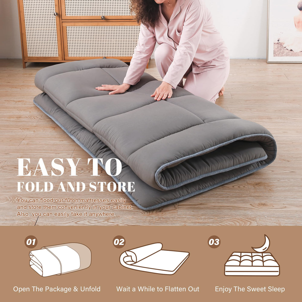 WhatsBedding soft polyester cover offers skin-friendly, cozy sleeping surface.