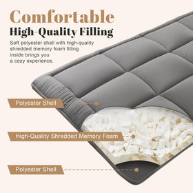 WhatsBedding soft polyester outer layer offers skin-friendly comfort overnight.