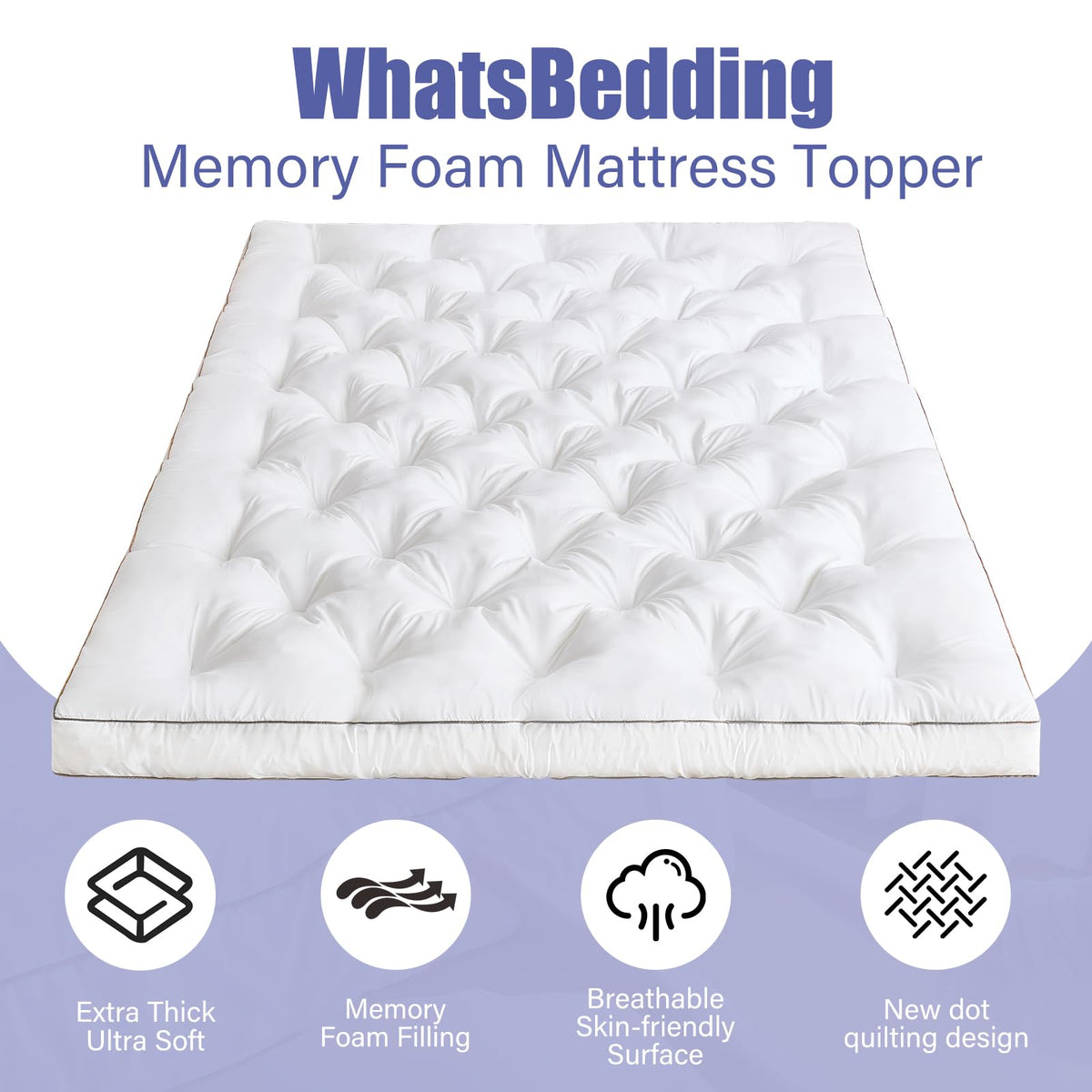 WhatsBedding dot quilting detail shows even filling distribution