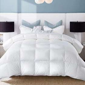WhatsBedding Twin Comforter filled with feather and down for plush warmth