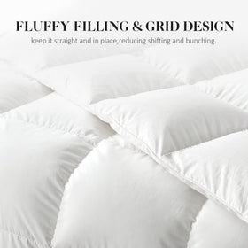 WhatsBedding White Queen Comforter care instructions display gentle washing longevity