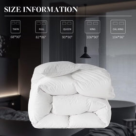 WhatsBedding White Queen Comforter lifestyle scene in cozy bedroom setting