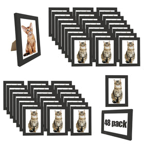 WHEATHUSK 4x6 frames arranged for a wall gallery in a sleek black wood finish