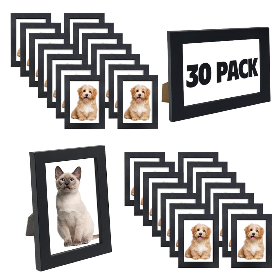 WHEATHUSK 4x6 frames front view in black wood for wall or tabletop display.