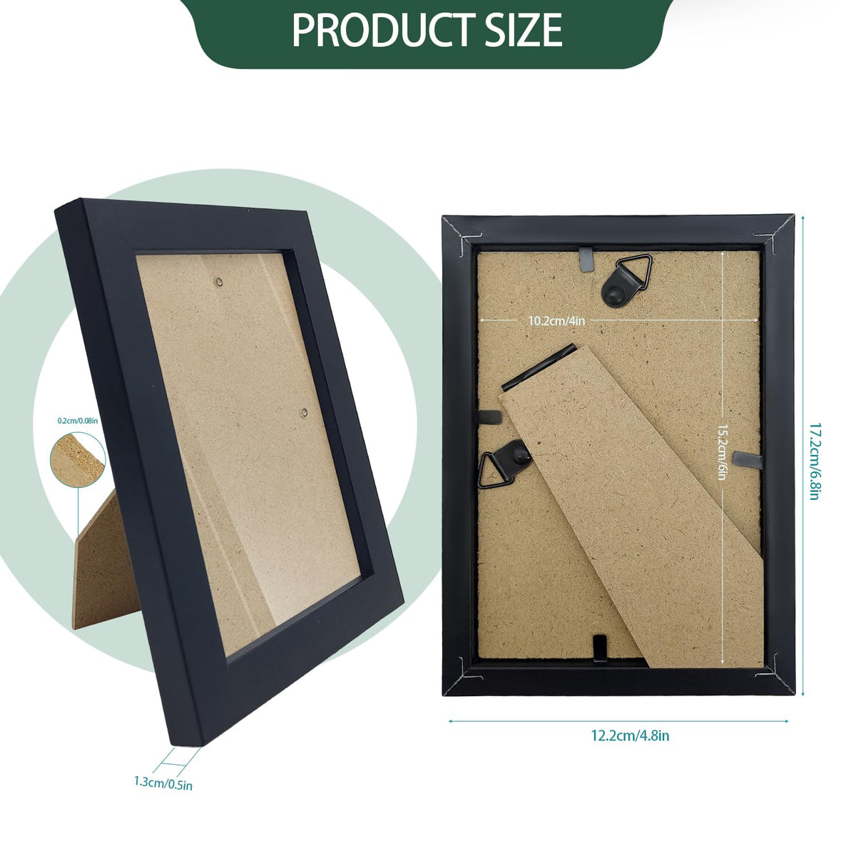 WHEATHUSK black MDF frame on wall display highlights photos with elegant simplicity.