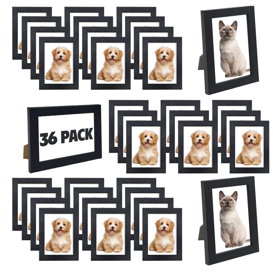 WHEATHUSK frames front view showcases sleek black design for versatile wall or table displays.