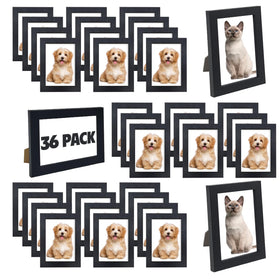 WHEATHUSK frames front view showcases sleek black design for versatile wall or table displays.