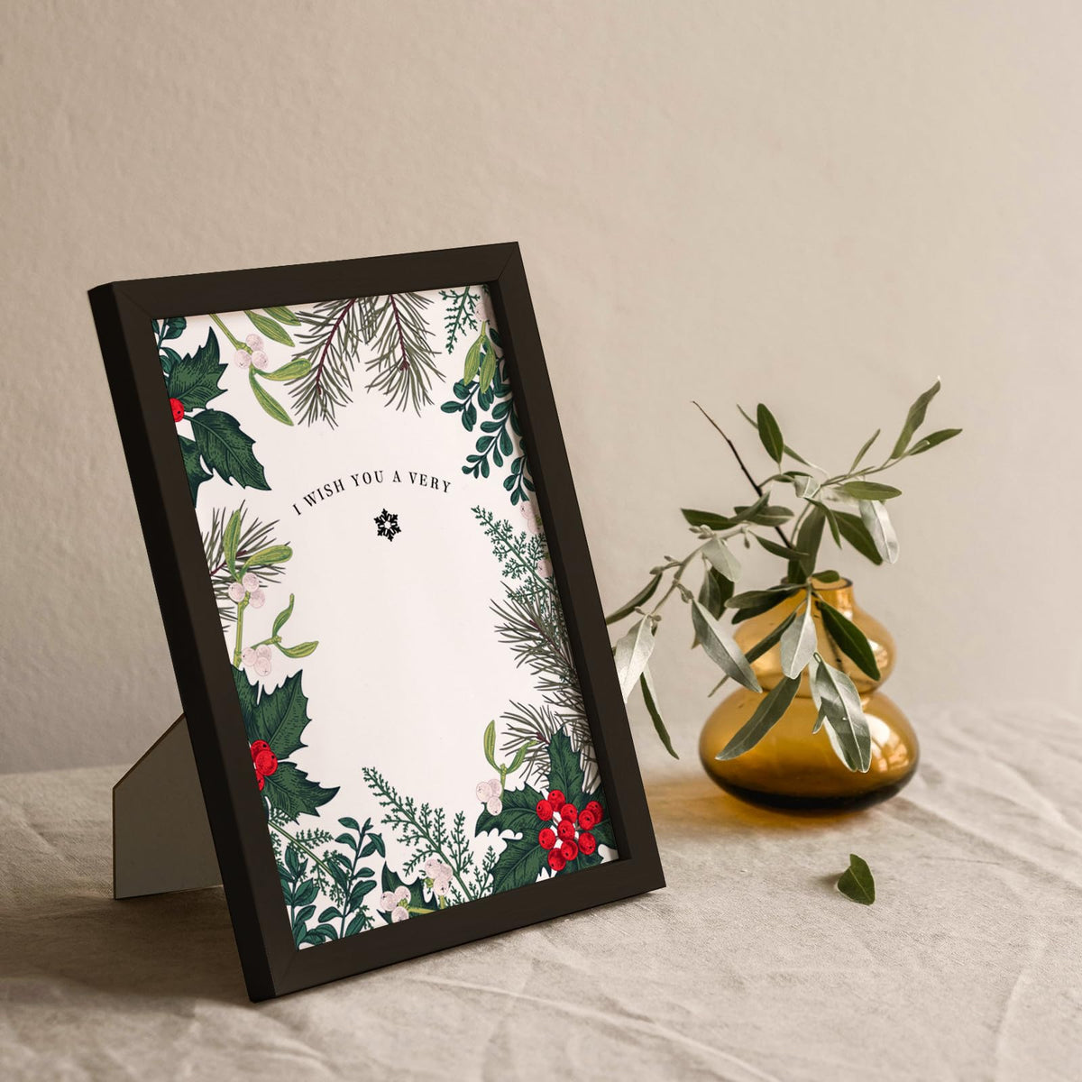 WHEATHUSK frames support vertical or horizontal wall hanging.