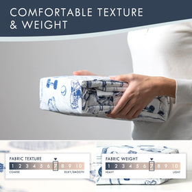 Where The Polka Dots Roam wrinkle-resistant microfiber sheets stay smooth wash after wash.