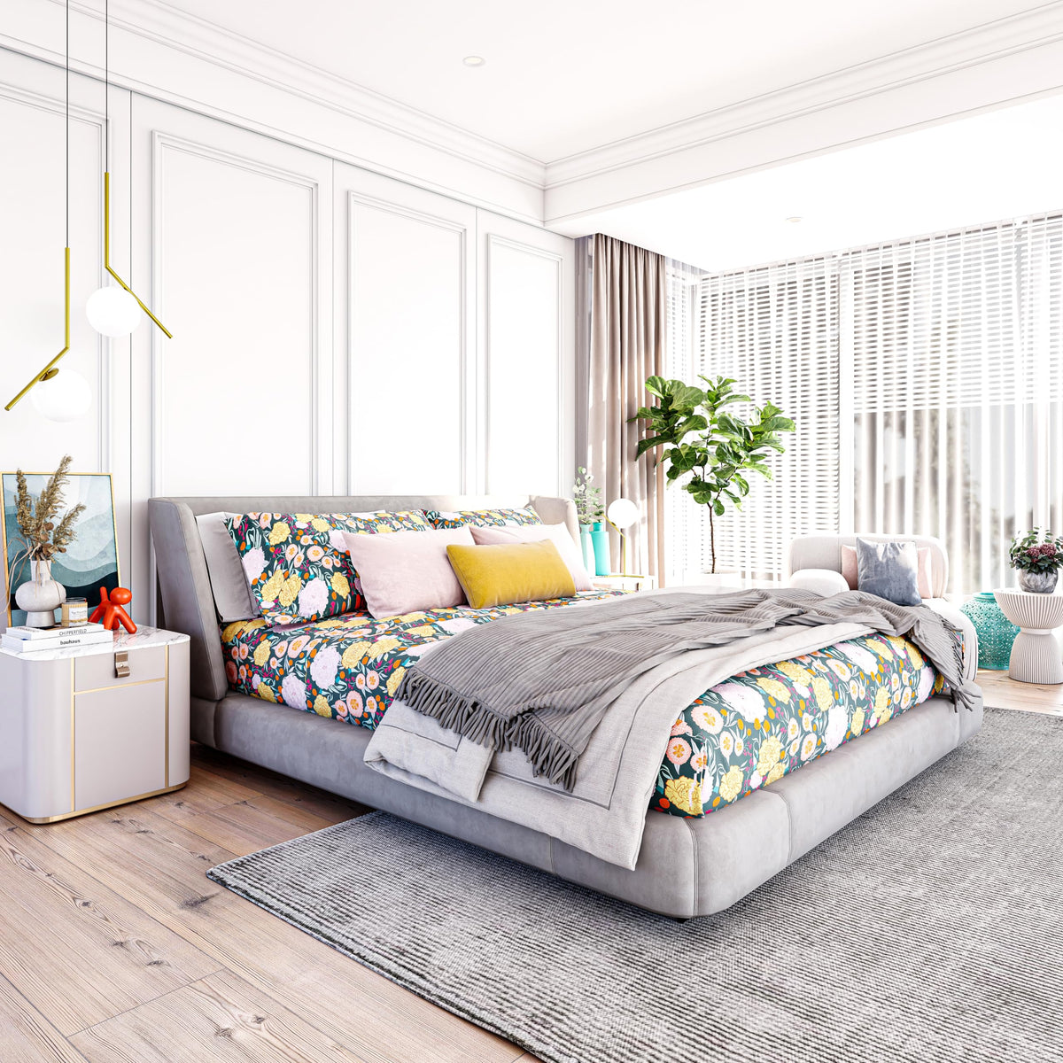 Where The Polka Dots Roam dark floral pillowcases enhancing sleep with easy-care microfiber.