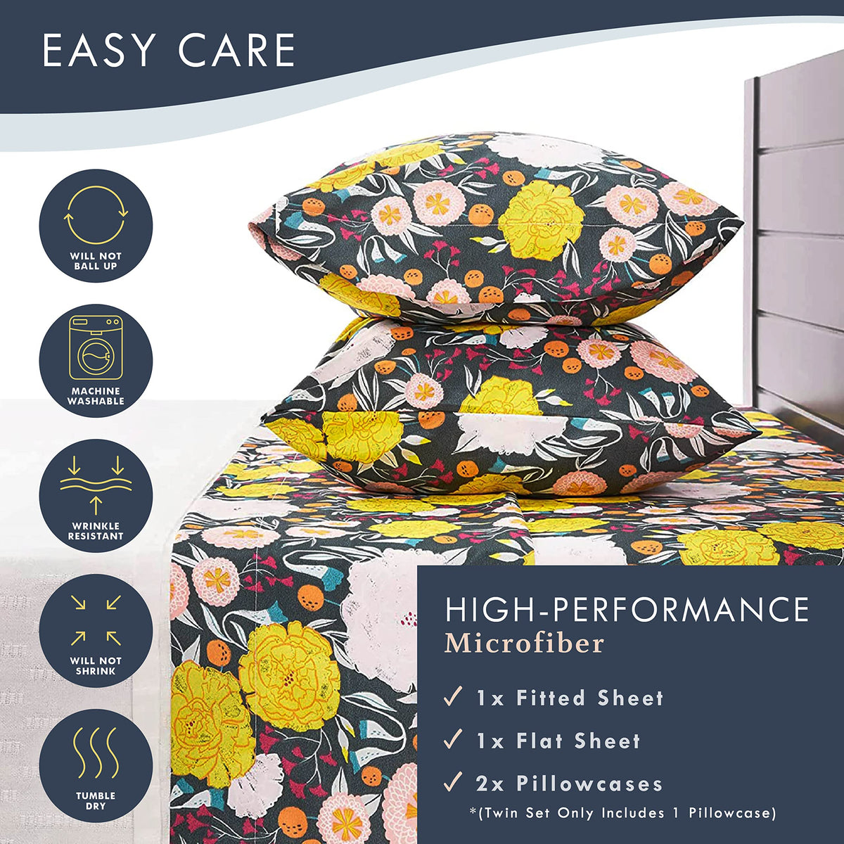 Where The Polka Dots Roam microfiber sheets offer soft, breathable comfort.