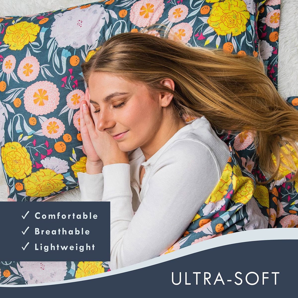 Where The Polka Dots Roam wrinkle-resistant sheets stay smooth after washing.