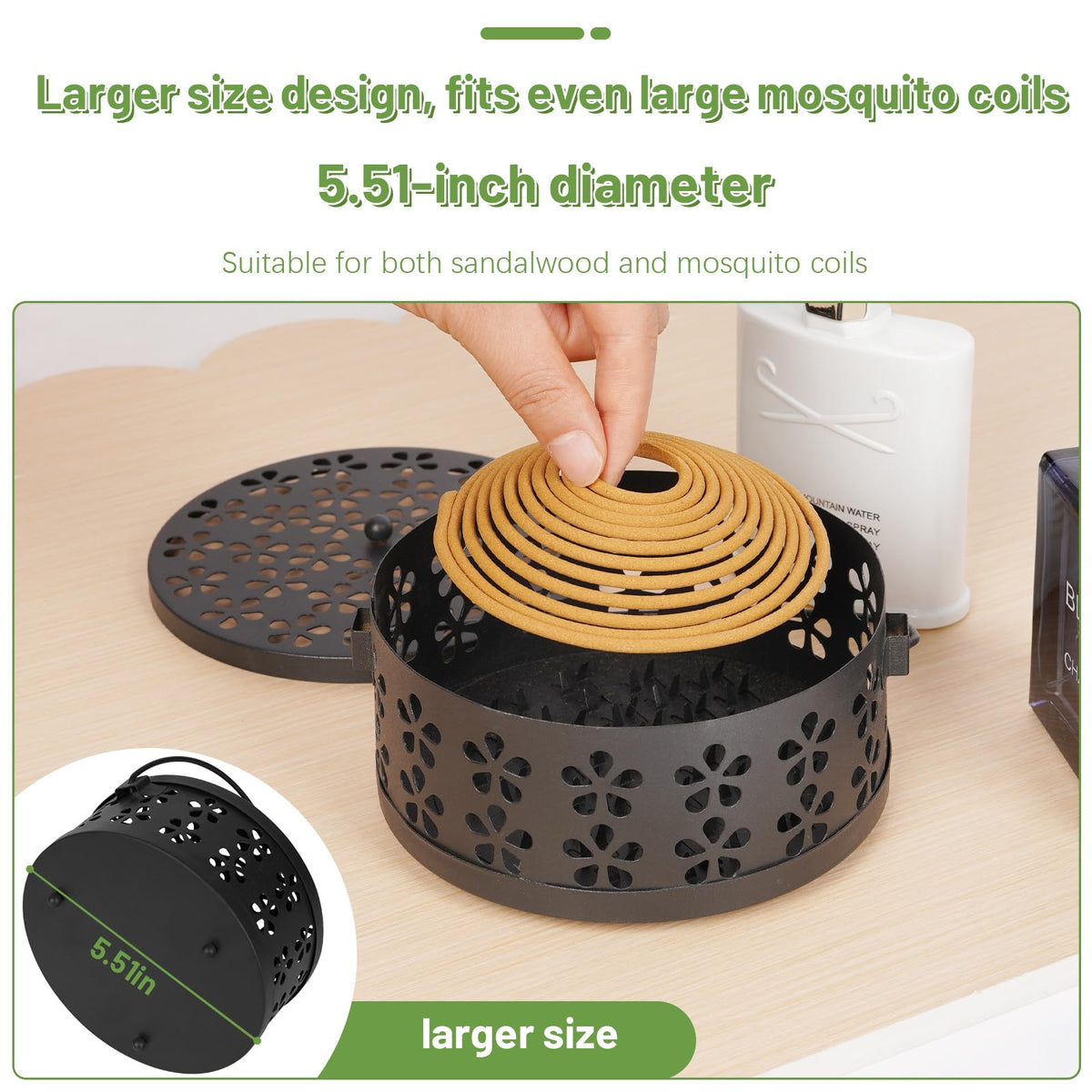 Whiidoom 2-pack black mosquito coil holders for outdoors and home.