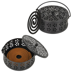 Whiidoom portable iron mosquito coil holder with handle for easy transport.