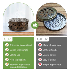 Whiidoom two-pack bronze mosquito coil holders offer convenient sets.