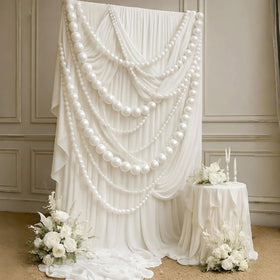 Whimsibelle wedding pearl bead garland with two white strands for elegant venue decor.