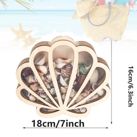 Whimsicorn shell collection box with coastal design adds charm to mantels.