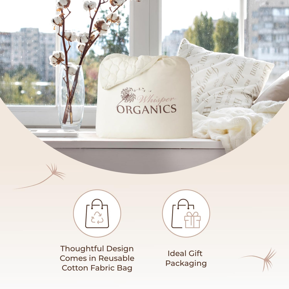 Whisper Organics machine washable for easy care