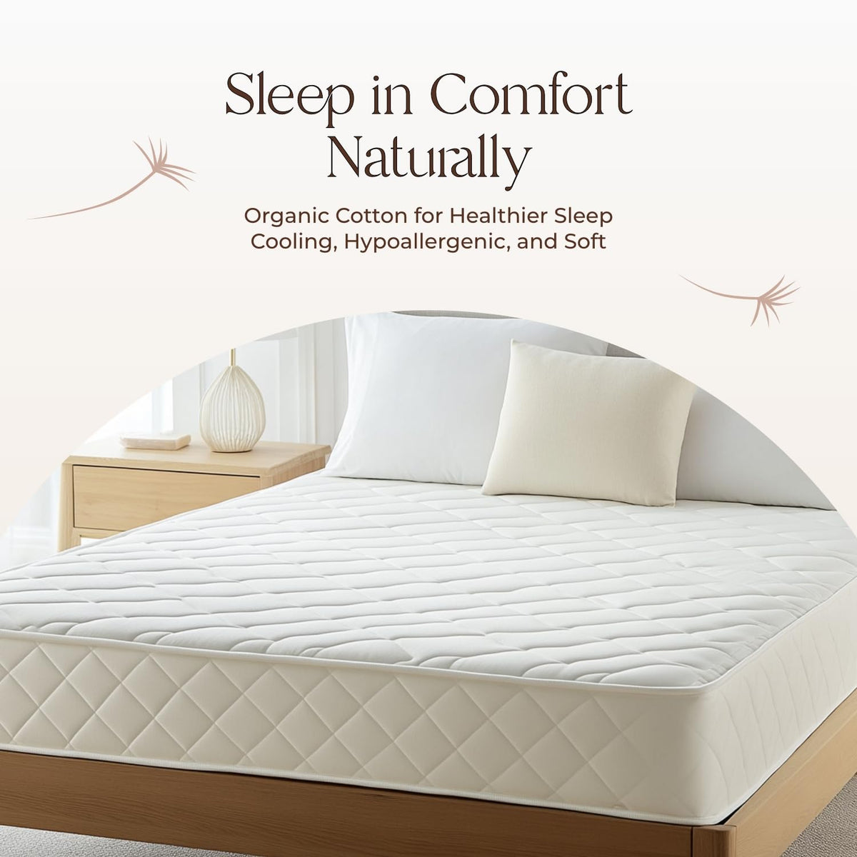 Whisper Organics organic cotton eco-materials emphasize natural comfort and skin-friendly care.