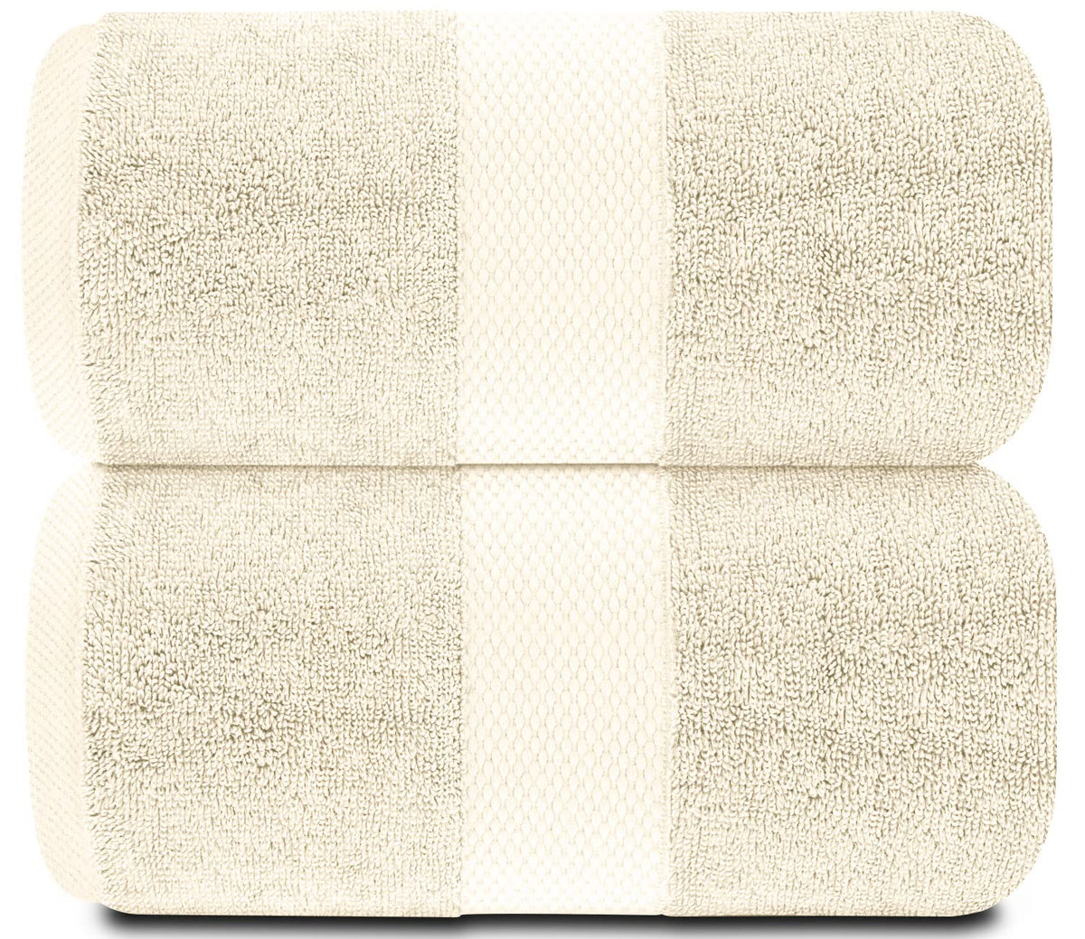 Close-up of White Classic 650gsm cotton fibers for superior absorbency and softness.