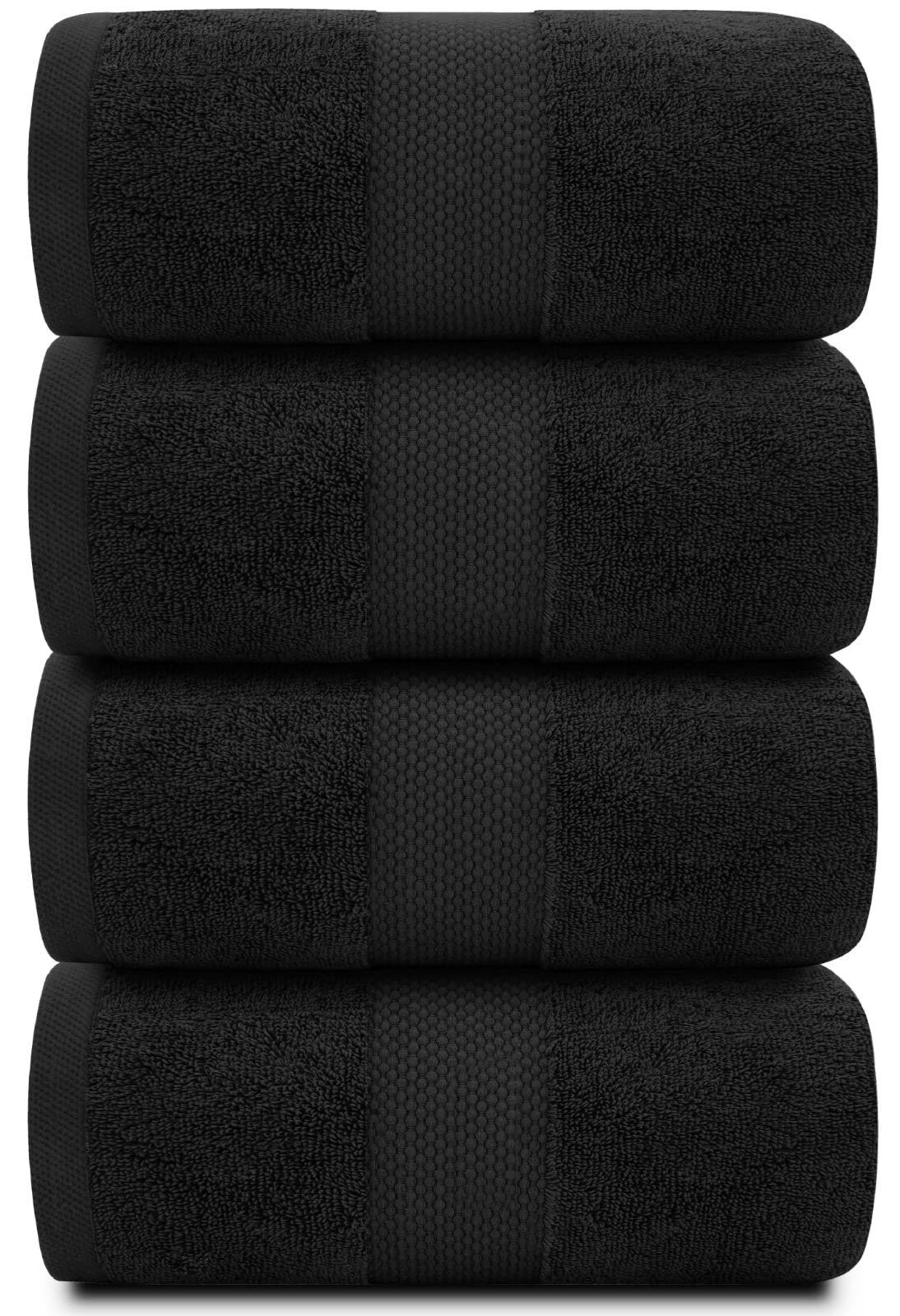 White Classic 700 GSM towels in black offer plush absorbency and long-lasting durability.