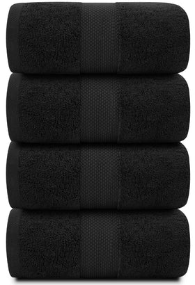 White Classic 700 GSM towels in black offer plush absorbency and long-lasting durability.