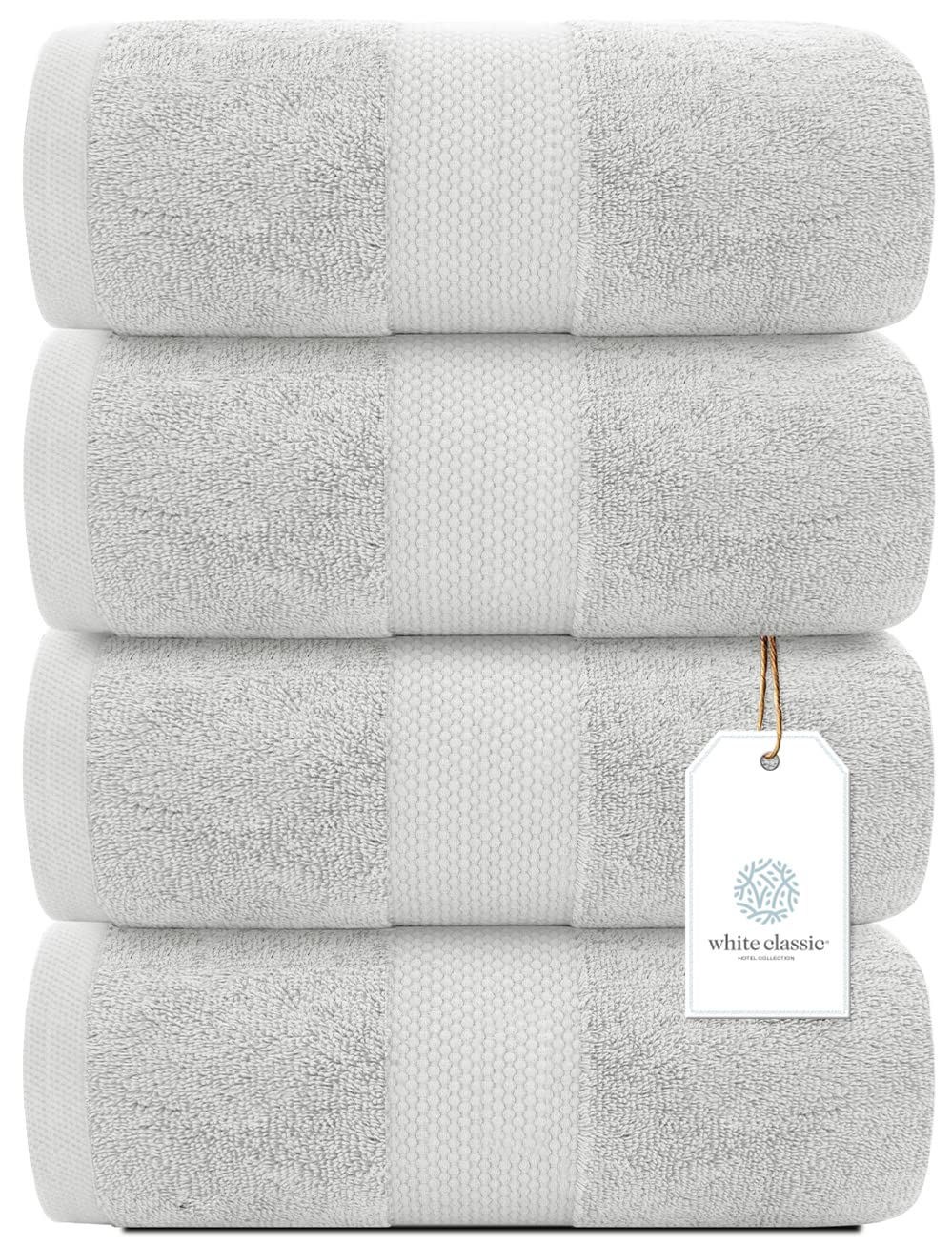 White Classic 700gsm cotton towel close-up, highlighting ultra-soft fibers and rich texture.