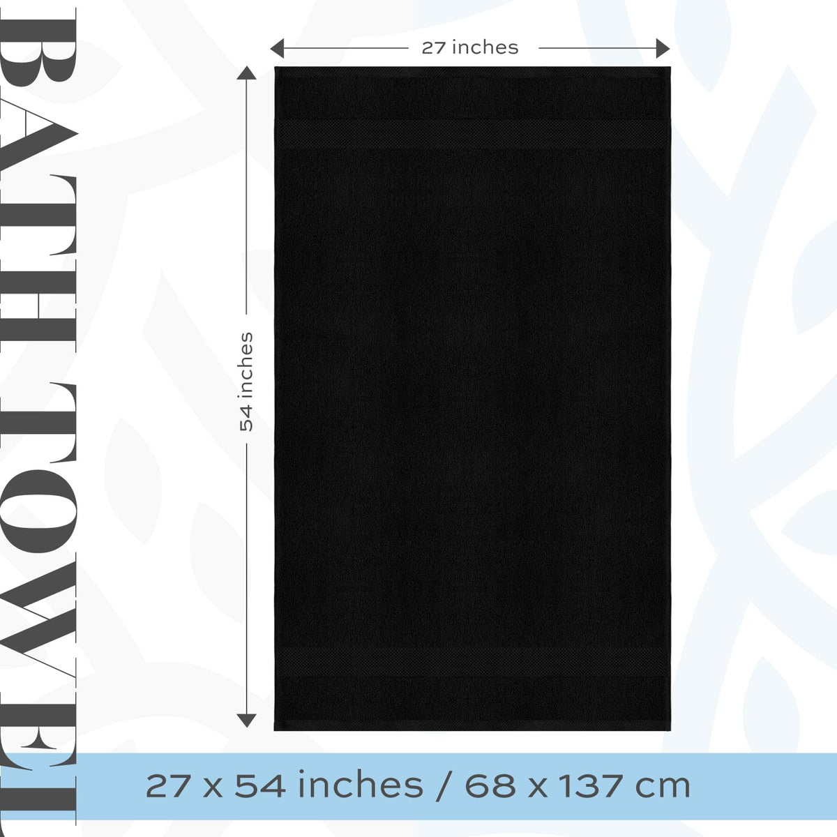 White Classic absorbent fast-dry towels in black for hotel-style bathrooms.
