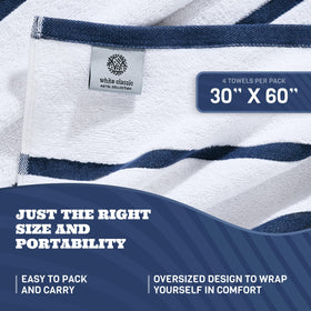 White Classic absorbent, lint-free towel 30x60 inches ready for quick drying.