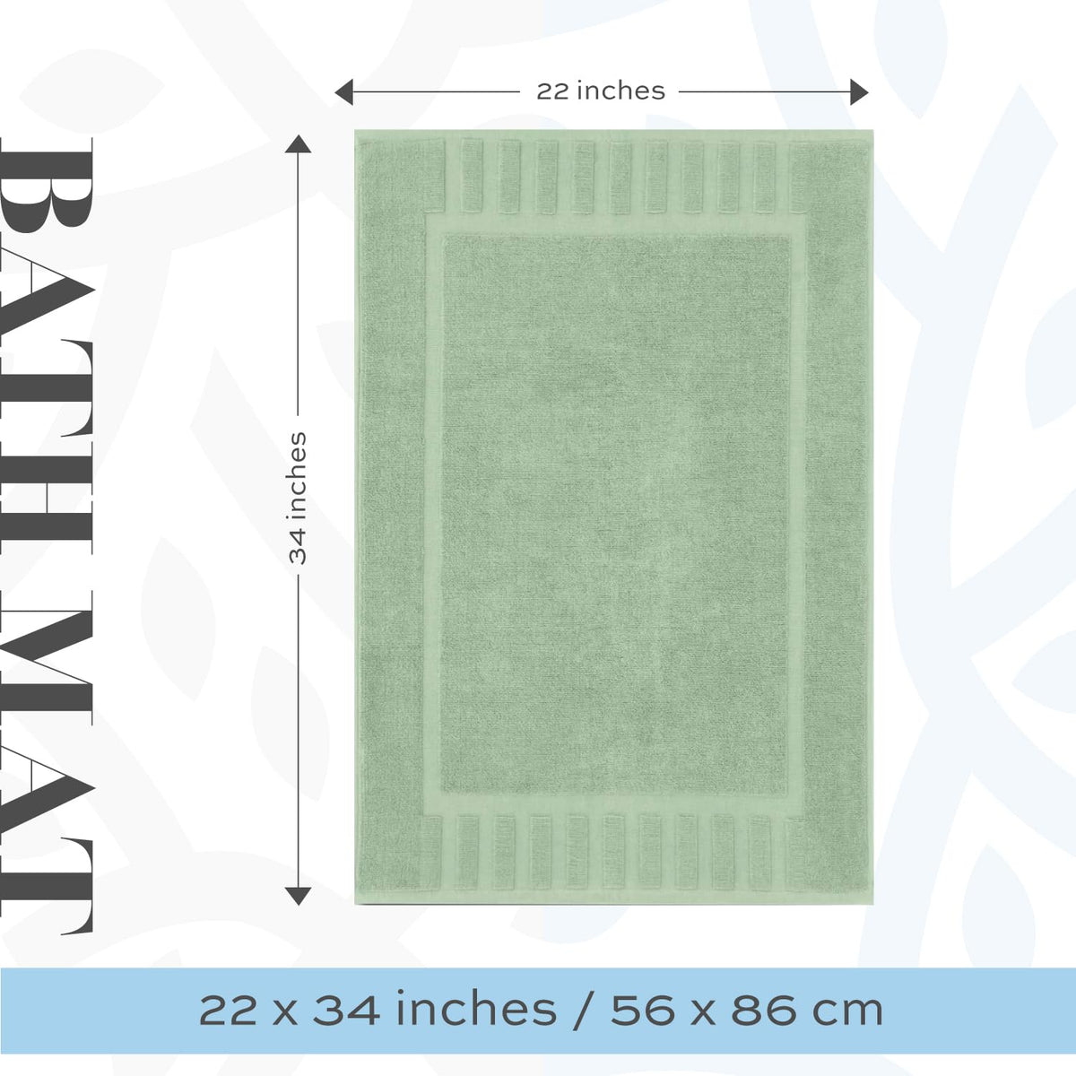Green bath mat laid beside sink showcasing generous coverage